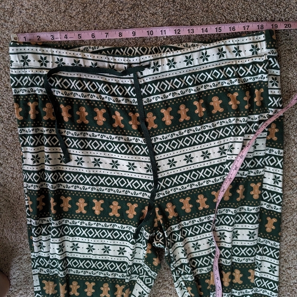 LC Lauren Conrad Gingerbread Jammies PJ set Pajama Set Fairisle Dark Green Sz XL - Picture 12 of 12